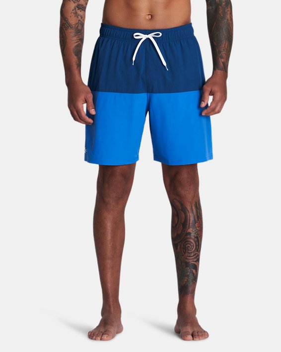 Men's UA Harbor Heritage Colorblock Volley Shorts, Blue, pdpMainDesktop image number 0